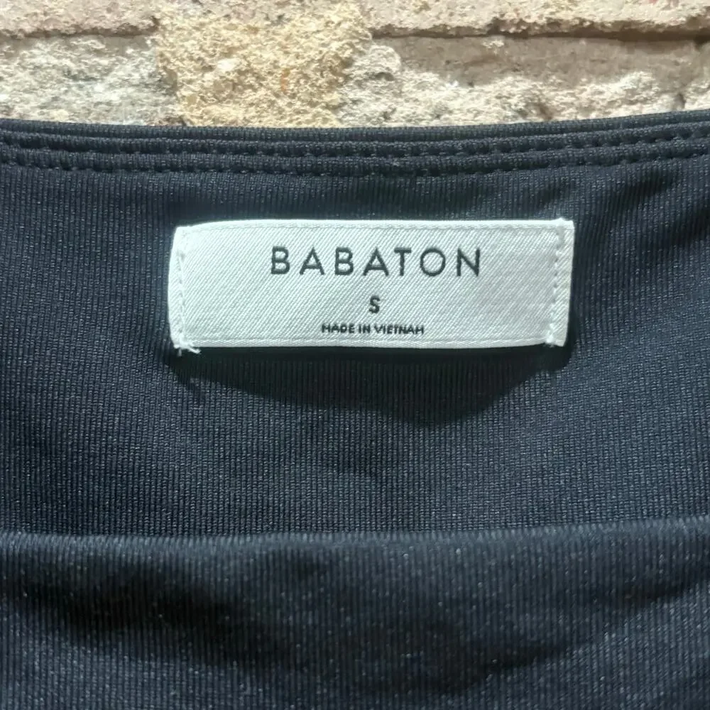 Aritzia Babaton Contour Thong Bodysuit Black Double Layer Square Neck Size Small - Picture 5 of 10